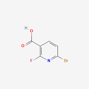 Structure - 6-Bromo-2-fluoropyridine-3-carboxylic acid, 97%