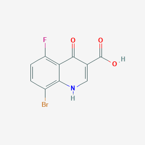 Structure - 8-Bromo-5-fluoro-4-hydroxy-quinoline-3-carboxylic acid, 95%
