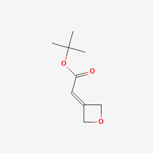 Structure - tert-Butyl 2-(oxetan-3-ylidene)acetate, 97%