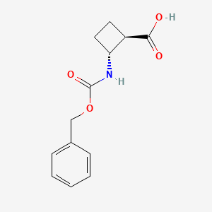 Structure - Trans-2-benzyloxycarbonylaminocyclobutanecarboxylic acid, 97%