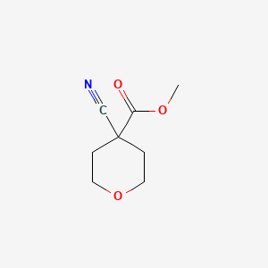 Structure - Methyl 4-cyanotetrahydro-2H-pyran-4-carboxylate, 95%