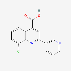 Structure - 8-Chloro-2-pyridin-3-ylquinoline-4-carboxylic acid, 95%