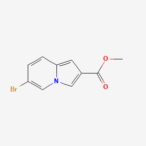 Structure - Methyl 6-bromoindolizine-2-carboxylate, 95%