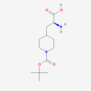 Structure - (S)-1-Boc-4-(2-amino-2-carboxy-ethyl)piperidine, 97%