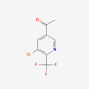 Structure - 1-[5-bromo-6-(trifluoromethyl)pyridin-3-yl]ethan-1-one, 95%