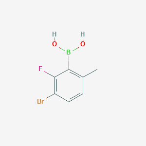 Structure - 3-Bromo-2-fluoro-6-methylphenylboronic acid, 96%