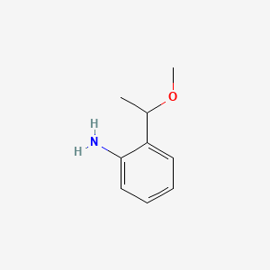 Structure - 2-(1-Methoxyethyl)aniline, 97%