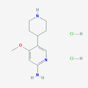 Structure - 4-Methoxy-5-(piperidin-4-yl)pyridin-2-amine dihydrochloride, 97%