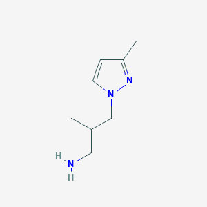 Structure - 2-methyl-3-(3-methyl-1H-pyrazol-1-yl)propan-1-amine