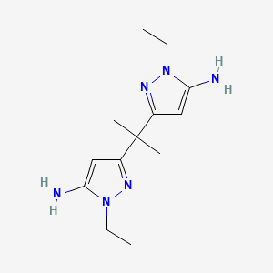 Structure - 3,3'-propane-2,2-diylbis(1-ethyl-1H-pyrazol-5-amine)