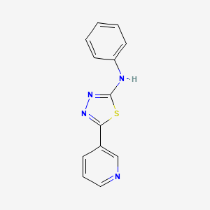Estructura - N-Phenyl-5-(pyridin-3-yl)-1,3,4-thiadiazol-2-amine, 95%