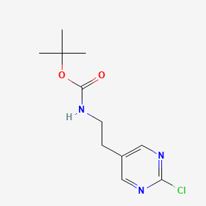 Estructura - tert-butyl N-[2-(2-chloropyrimidin-5-yl)ethyl]carbamate, 97%
