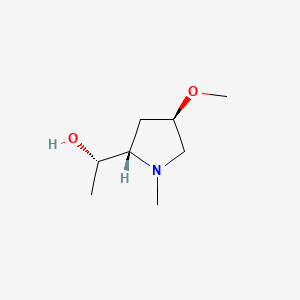 Estructura - (S)-1-((2S,4R)-4-Methoxy-1-methylpyrrolidin-2-yl)ethan-1-ol, 97%