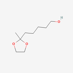 Estructura - 5-(2-Methyl-1,3-dioxolan-2-yl)pentan-1-ol, 95%