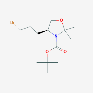 Estructura - tert-Butyl (S)-4-(3-bromopropyl)-2,2-dimethyloxazolidine-3-carboxylate, 95%