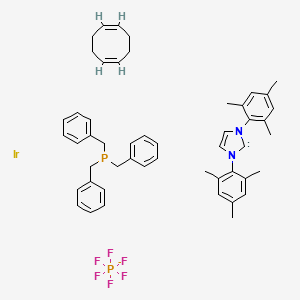 Estructura - Tribenzylphosphine(1,5-cyclooctadiene)[1,3-bis(2,4,6-trimethylphenyl)imidazol-2-ylidene]iridium(I), 98%