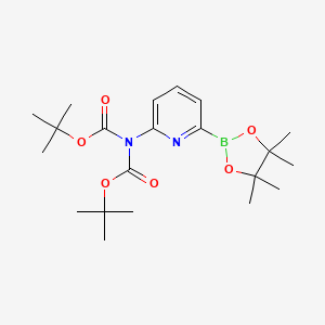 Estructura - 6-(Di-Boc-amino)pyridine-2-boronic Acid Pinacol Ester, 95%