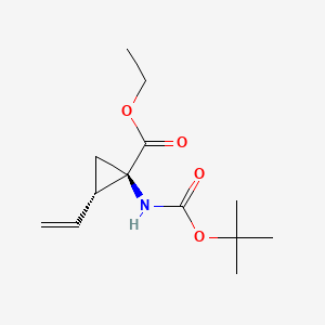 Estructura - Ethyl (1R,2S)-1-((tert-butoxycarbonyl)amino)-2-vinylcyclopropane-1-carboxylate, Ethyl-(1R,2S)-1-[(tert-butoxycarbonyl)amino]-2-vinylcyclopropancarboxylat