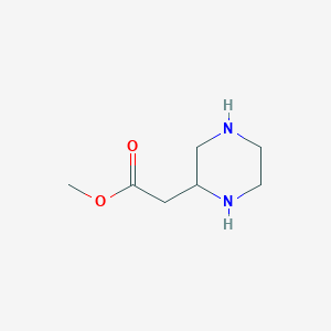 Estructura - Methyl 2-(piperazin-2-yl)acetate, 2-Piperazineaceticacid,methylester(9CI), additional blue/dry ice freight costs.