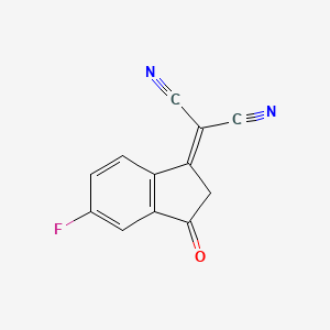 Estructura - 2-(5-Fluoro-3-oxo-2,3-dihydro-1H-inden-1-ylidene)malononitrile