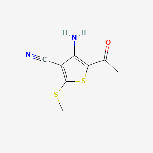 Estructura - 5-Acetyl-4-amino-2-(methylthio)thiophene-3-carbonitrile