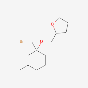 Estructura - 2-(((1-(Bromomethyl)-3-methylcyclohexyl)oxy)methyl)tetrahydrofuran