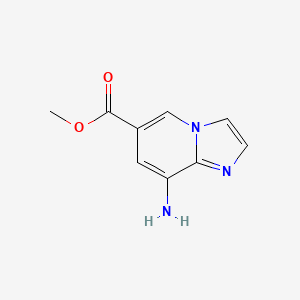 Estructura - 8-Aminoimidazo[1,2-a]pyridine-6-carboxylic acid methyl ester, 97%