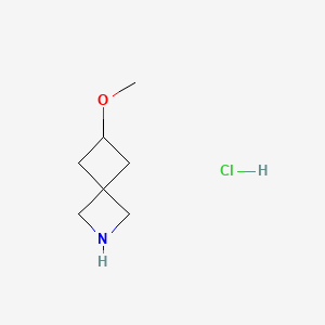 Rakenne - 6-Methoxy-2-azaspiro[3.3]heptane hydrochloride, 98%