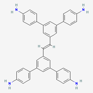 Rakenne - (E)-5',5''''-(Ethene-1,2-diyl)bis(([1,1':3',1''-terphenyl]-4,4''-diamine)), 97%