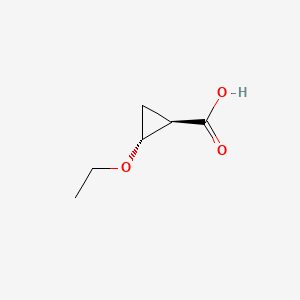 Rakenne - (1R,2R)-2-Ethoxycyclopropane-1-carboxylic acid, 98%