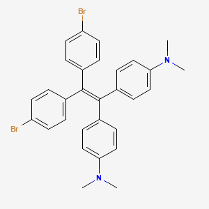 Rakenne - 4,4'-(2,2-Bis(4-bromophenyl)ethene-1,1-diyl)bis(N,N-dimethylaniline), 97%