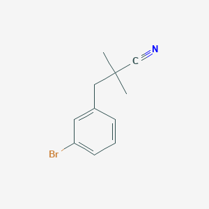 Rakenne - 3-(3-Bromophenyl)-2,2-dimethylpropanenitrile, 95%
