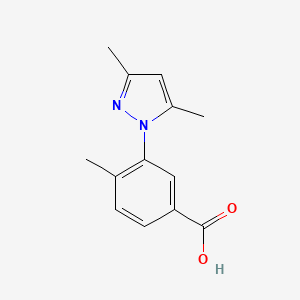Rakenne - 3-(3,5-Dimethyl-1H-pyrazol-1-yl)-4-methylbenzoic acid, 97%