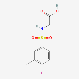 Rakenne - 2-(4-Fluoro-3-methylphenylsulfonamido)acetic acid, 98%
