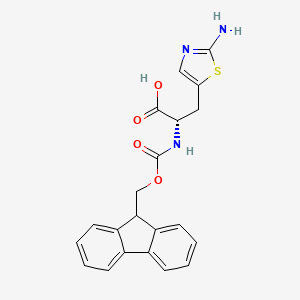 Rakenne - (S)-2-N-Fmoc-3-(2-aminothiazol-5-yl)propanoic acid, 95%