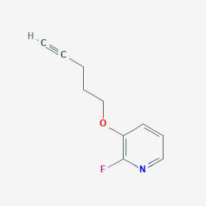 Rakenne - 2-Fluoro-3-(pent-4-yn-1-yloxy)pyridine, 95%