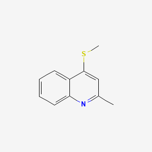 Rakenne - 2-Methyl-4-(methylthio)quinoline, 98%