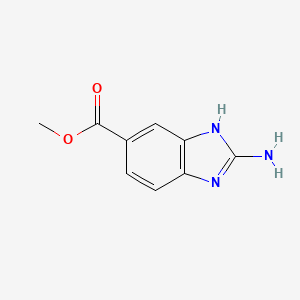 Rakenne - Methyl 2-amino-1H-benzo[d]imidazole-5-carboxylate, 97%