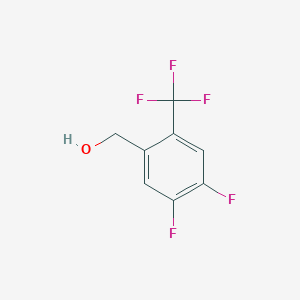 Rakenne - (4,5-Difluoro-2-(trifluoromethyl)phenyl)methanol, 97%