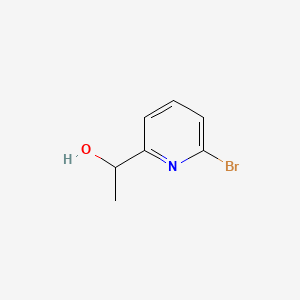 Rakenne - 1-(6-Bromopyridin-2-yl)ethanol, 6-Bromo-α-methyl-2-pyridinemethanol, 1-(6-Bromopyridin-2-yl)ethanol, 1-(6-Bromo-2-pyridinyl)ethanol