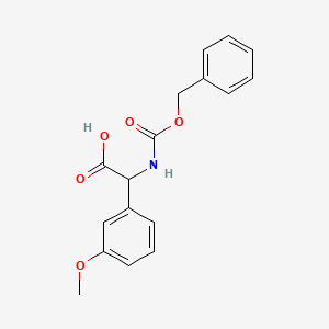 Rakenne - 2-(((Benzyloxy)carbonyl)amino)-2-(3-methoxyphenyl)acetic acid, N-Cbz-RS-3-methoxyphenylglycine