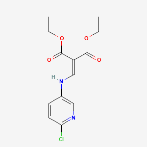 Rakenne - Diethyl 2-[[(6-chloro-3-pyridyl)amino]methylene]propanedioate