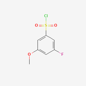 Rakenne - 3-Fluoro-5-methoxybenzene-1-sulfonyl chloride, 95%