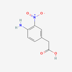 Rakenne - 2-(4-Amino-3-nitrophenyl)acetic acid, 95%