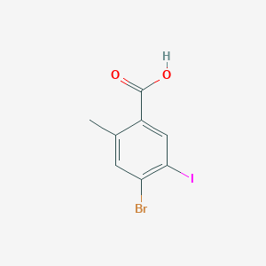Rakenne - 4-Bromo-5-iodo-2-methyl-benzoic acid, 96%