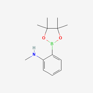 Structure - N-Methyl-2-(4,4,5,5-tetramethyl-1,3,2-dioxaborolan-2-yl)aniline, 95%