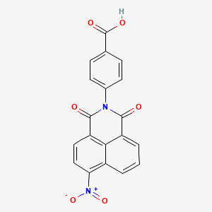 Structure - 4-{8-nitro-2,4-dioxo-3-azatricyclo[7.3.1.0,5,13]trideca-1(13),5,7,9,11-pentaen-3-yl}benzoic acid, 95%