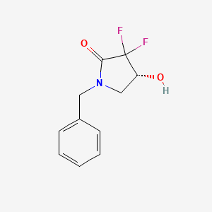 Structure - (R)-1-Benzyl-3,3-difluoro-4-hydroxypyrrolidin-2-one, 98%