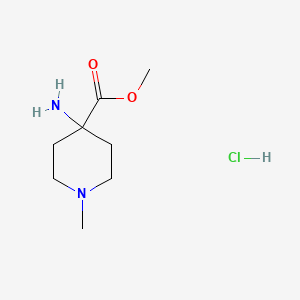 Structure - Methyl 4-amino-1-methylpiperidine-4-carboxylate hydrochloride, 95+%