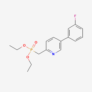 Structure - Diethyl ((5-(3-fluorophenyl)pyridin-2-yl)methyl)phosphonate, 95%